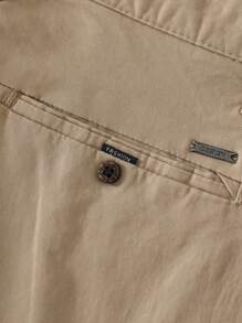 Men's Slim-Fit Stretch Cotton Fashion Casual Chino Pants - 卡其色 - 查看 8