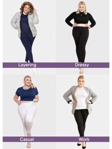 Women's Cotton Plus Size Leggings | Stretchy | X-Large - 7X - Cây xô thơm xanh - Xem 5
