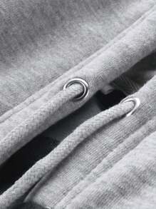 男士法兰绒格子衬衫休闲纽扣衬衫常规版型长袖衬衫 - 深灰色 - 查看 2