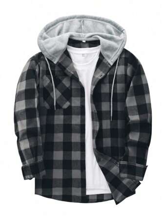 Men Flannel Plaid Shirt Casual Button Down Shirt Regular Fit Long Sleeve Shirts