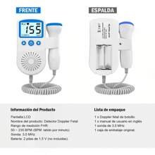 Doppler de Bolsillo para Bebé: Detector de Frecuencia Cardíaca Fetal - Blanco - Ver 6