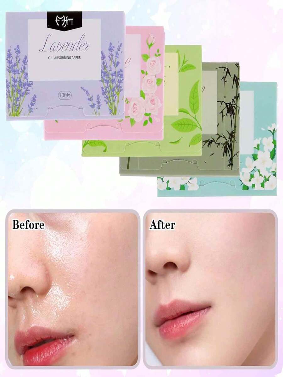 100 Counts Face Oil Wipes For Oily Skin Portable Oil Blotting Sheets