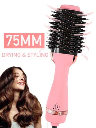 PinkSings فرشاة مجفف الشعر القوي 1000 واط ، فرشاة الهواء الدافئ ، 3 في 1 لتجفيف/تجعيد/wyprostowanie الشعر المهني ، مجفف الشعر الكهربائي للسيدات ، سطح مطفي مع قابس بريطاني