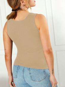 K&K FASHION SHEIN Women's Basic Ribbed Tank Top - Beis - Ver 6