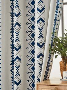 1 件菱形图案遮光窗帘，100% 遮光窗帘，适用于客厅、卧室、厨房、家居装饰 - 彩色 - 查看 6