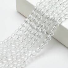 Environ 50 pièces Fil de perles en cristal clair de 8 mm, perles de verre pour la conception de bracelets, colliers, décoration de rideaux