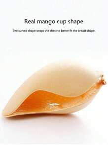 2 cặp áo ngực dán không dây bằng silicon hình cánh hoa, áo lót vô hình nâng ngực gợi cảm dành cho nữ, phù hợp với váy dây mảnh & váy cưới, tăng thêm khối lượng cho vòng một nhỏ với cúp hình quả xoài - Màu be - Xem 7