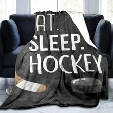 GEL HUT MUN 1 pieza Nueva Manta de Hockey "Comer. Dormir. Hockey" Estampada - Estilo contemporáneo, lavable a máquina, Manta de 51.1" X 59" (130cm X 150cm), Manta de tiro, Manta de otoño, Franela, Mantas y tiros, Manta de felpa, Ropa de cama, Tiro de sofá, Manta suave, Decoración, Habitación, Manta personalizada, Regalo de madre - Multicolor - Ver 6