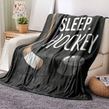 GEL HUT MUN 1 pieza Nueva Manta de Hockey "Comer. Dormir. Hockey" Estampada - Estilo contemporáneo, lavable a máquina, Manta de 51.1" X 59" (130cm X 150cm), Manta de tiro, Manta de otoño, Franela, Mantas y tiros, Manta de felpa, Ropa de cama, Tiro de sofá, Manta suave, Decoración, Habitación, Manta personalizada, Regalo de madre - Multicolor - Ver 7