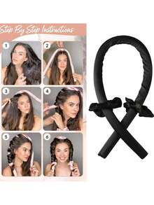 6pcs/Box Rubber Sponge Foam Heatless Big Wave Curlers Sleeping Slouchy Hair Curlers Set, Hair Styling Tools - Multicolor - View 5