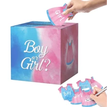 Gender Reveal Pull Out Game Box, Voting Game Invitation Set, Includes 40 Voting Cards, Boy Or Girl, Gender Reveal Supplies, Pink And Blue - Multicolor - View 2