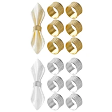 餐巾环 6 件套圆点餐巾环用于餐桌装饰，餐巾扣架现代设计餐巾架环适用于家庭聚会婚礼生日圣诞节周年纪念宴会 - 彩色 - 查看 1