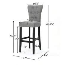 BARSTOOL, 2024 Year - Xám + Gỗ + Vải như hình - Xem 6