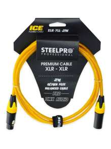 2m Professional Balanced XLR Cable Male - Female Steelpro - Yellow - View 1