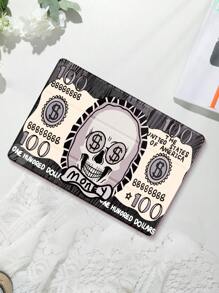 1PC Cool Dark Style Skull Dollar $100 Pattern Flat Protective Case, Compatible With IPad 10.2 Inch, IPad Pro 11 2021/2020/10th Gen, IPad Mini 4/6, Galaxy Tab A8 10.5 Inch 2022, Matepad 10.4/Tab, With Pencil Slot, Anti-Drop, Tablet Stand Cover - Multicolor - View 1