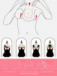 1 对防过敏可重复使用乳贴 - 女士强力粘性硅胶乳贴，防水且提升挺括，衣服下隐形