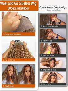 5x5 Highlight Wear Go Glueless Wigs Loose Deep Human Hair Honey Blonde Ombre Lace Front Wigs Deep Wave P4/27 Pre Cut No Glue Lace Ready To Wear Wigs For Beginners - SP4/27 - View 6