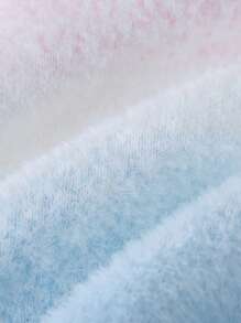 年轻女孩渐变色针织套头毛衣适合休闲、度假、春季、秋季、冬季 - 粉色 - 查看 6