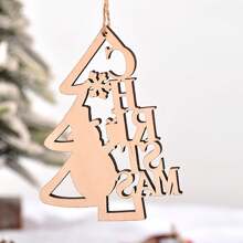 1pc Wooden Christmas Tree Frame, Santa, Reindeer & Snowman Painted Ornament, Christmas Tree Decoration,Home Decor ,Room Decor,Wall Decor