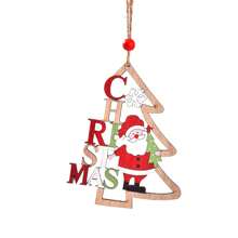 1pc Wooden Christmas Tree Frame, Santa, Reindeer & Snowman Painted Ornament, Christmas Tree Decoration,Home Decor ,Room Decor,Wall Decor