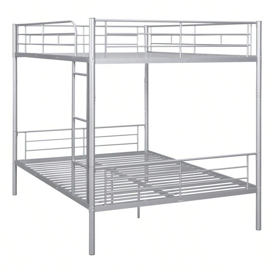 Full Over Full Metal Bunk Bed, Sliver SHEIN USA