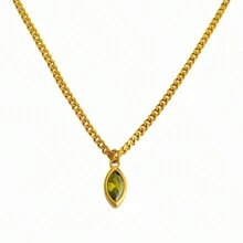 1 chiếc vòng cổ mặt dây chuyền bằng thép không gỉ mạ vàng 18K Cubic Zirconia, thích hợp làm quà tặng cho phụ nữ mặc hàng ngày và mặc trong đám cưới - Vòng cổ mặt dây chuyền - Xem 13