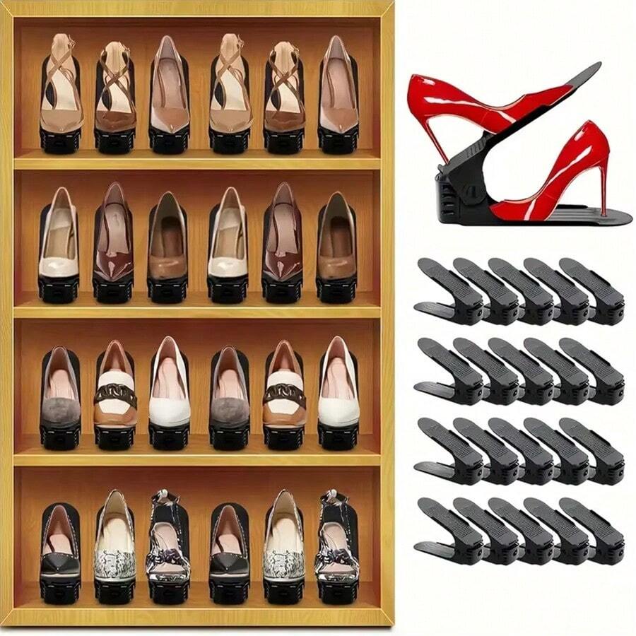2pcs/4pcs/6pcs Collapsible Shoe Rack, Easy Storage Shoe Organizer, Adjustable For Household, Bedroom, Living Room' - Multicolor - View 1