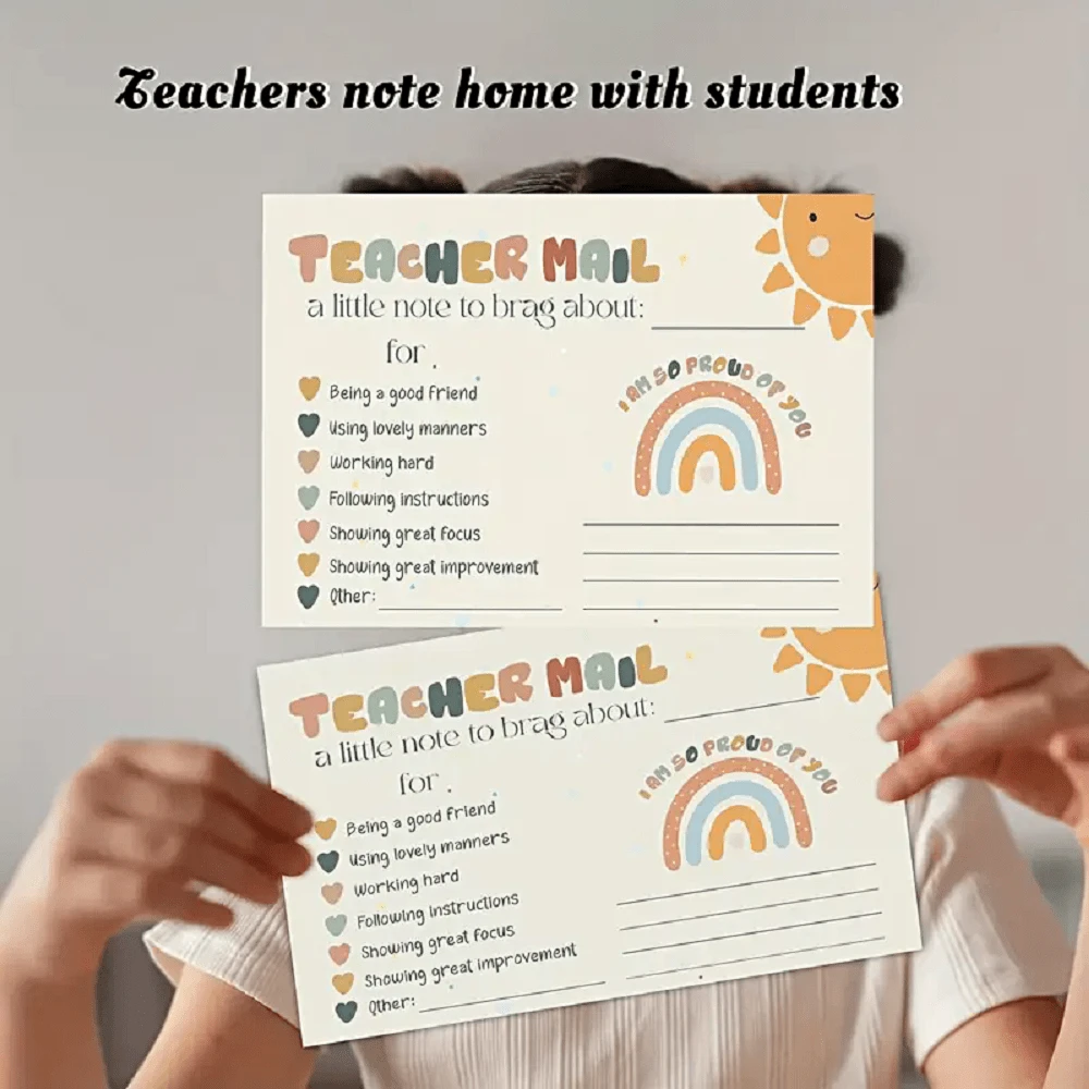 25pcs/Pack Boho Style 4x6 Inch Motivational Postcards For Teachers ...