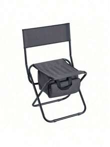 2-Piece Folding Outdoor Chair With Storage Bag, Portable Chair For Indoor, Outdoor Camping, Picnics And Fishing,Grey - 灰色+鋼-4 - 查看 9