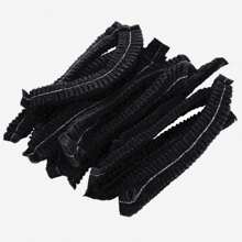 100pcs/Pack Black Disposable Bouffant Caps 19inches Hair Net, Elastic Dust Cap For Hair, Bonnet, Shower Cap, Hair Products And Accessories For Barber Salon Beauty Travel Essentials,Back To School,Travel Holiday Essentials,Hair Accessories For Women