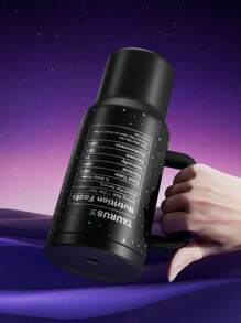 40oz Tumbler With Lid And Straw, Stainless Steel Insulated Water Bottle With Handle, Vacuum Insulated Water Bottle, Insulated Cup, Gift Drinking Cups, Keeps Cold For 34 Hours Or Hot For 10 Hours, Portable Suitable For Outdoor Camping, Hiking, Driving, And Car Travel (Taurus) - Black - View 4