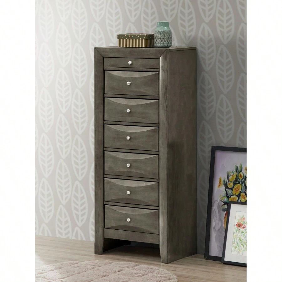 Glory Furniture Marilla G1505-LC 7 Drawer Lingerie Chest, Gray - 灰色+刨花板如圖 - 查看 1
