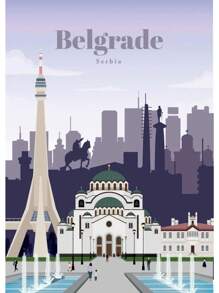 1 幅阿姆斯特丹东京伦敦冰岛巴厘岛温哥华旅行海报艺术城市绘画风景帆布画无框 - 彩色 - 查看 51