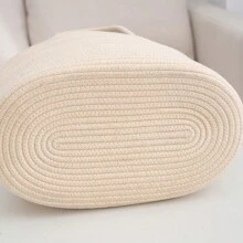 Cesta de almacenamiento de pañales multifuncional y dividida tejida para bebé - Beis - Ver 5