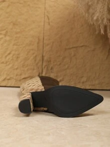 大码女士时尚过膝高跟靴，休闲拉链开合膝上靴，粗跟高筒靴，秋冬黑色靴子