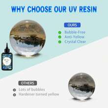 100g/200g/300g Resina UV dura y transparente, fórmula mejorada de resina ultravioleta de curado rápido para hacer joyas, manualidades y decoración, pegamento transparente duro activado por luz solar para moldeo y recubrimiento - Resina UV dura - Ver 4