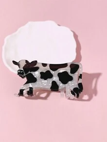 1pc Women Fashion Simple Acrylic Zebra-Patterned Hair Claw Clip - Multicolor - View 3