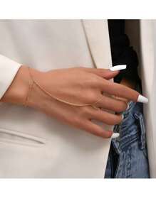 极简主义手套手链 - 金色 - 查看 9