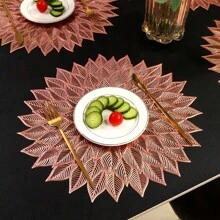 2pcs/4pcs/6pcs Leaf Shaped Heat Insulation Dining Table Placemat & Coasters Set, Heat Resistant Non-Slip Kitchen Table Mats, Asymmetrical Dining Table Pad For Hotel And Restaurant Decoration