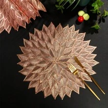 2pcs/4pcs/6pcs Leaf Shaped Heat Insulation Dining Table Placemat & Coasters Set, Heat Resistant Non-Slip Kitchen Table Mats, Asymmetrical Dining Table Pad For Hotel And Restaurant Decoration