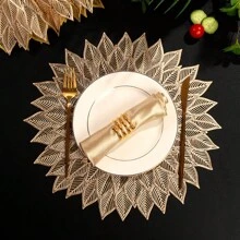 2pcs/4pcs/6pcs Leaf Shaped Heat Insulation Dining Table Placemat & Coasters Set, Heat Resistant Non-Slip Kitchen Table Mats, Asymmetrical Dining Table Pad For Hotel And Restaurant Decoration