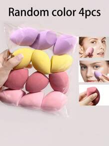 12/4pcs Multifunctional Mixed Shape Cosmetic Sponge, Multi-Color Cosmetic Sponge, Soft Reusable Cosmetic Sponge, Flawless Cosmetic Sponge, Cosmetic Tools, Beauty Mixer, Hydrophilic PU Cosmetic Egg, Suitable For Foundation Make-Up