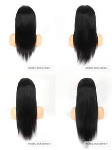 6x4 无胶假发 人发 预拔 预剪 直发 蕾丝前假发 人发漂白结 180% 密度人发 无胶 Clousre 假发 - SNatural - 查看 6