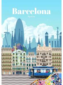 1 幅阿姆斯特丹东京伦敦冰岛巴厘岛温哥华旅行海报艺术城市绘画风景帆布画无框 - 彩色 - 查看 14