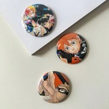 1个排球少年动漫角色徽章，音驹制服背包胸针配饰，TORU同人图，翔阳酷女孩宅男背包徽章，万圣节礼物 万圣节配饰 教师节饰品 服装配饰 包包挂饰 办公配饰 圣诞节男士礼物 包包别针 - 彩色 - 查看 1