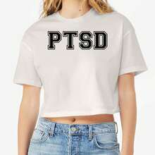 Nearly There Mental Health 8 Graphic Ladies Cotton Crop Top T-Shirt - 白色 - 查看 1