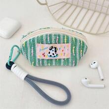 1pc Makeup Bag Colour Earphones For Puppies Cosmetic Bag Waterproof,Lipstick Pack,Women Bags For Make Up , Small Bag Storage Makeup Case,Travelling Bags For Ladies,Pencil Case Daily Big Large Capacity Makeup Brushes Holder Travel Toiletry Bag Organizer Make Up Bag, Pencil Pouch