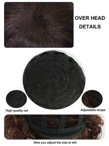 4 pièces Set Perruque disco des années 70 80 avec moustache, lunettes et chaîne. Perruque courte brune bouclée avec frange pour hommes, style mullet pour chanteur des années 60, rocker, hippie. Costume, cosplay, fête. Perruque brune courte et ébouriffée avec 1 collier doré, 1 barbe brune, 1 paire de lunettes pour homme. Perruque afro synthétique résistante à la chaleur avec frange, cadeau pour les fêtes, Thanksgiving, anniversaire, décorations de Noël - Tabac - Voir 9