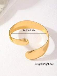 Water Drop Open Bangle Bracelet, European Style, Minimalist Design, Daily Accessory For Women