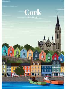 1 幅阿姆斯特丹东京伦敦冰岛巴厘岛温哥华旅行海报艺术城市绘画风景帆布画无框 - 彩色 - 查看 56